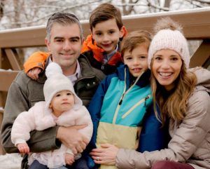 Mark Jackson, with his children