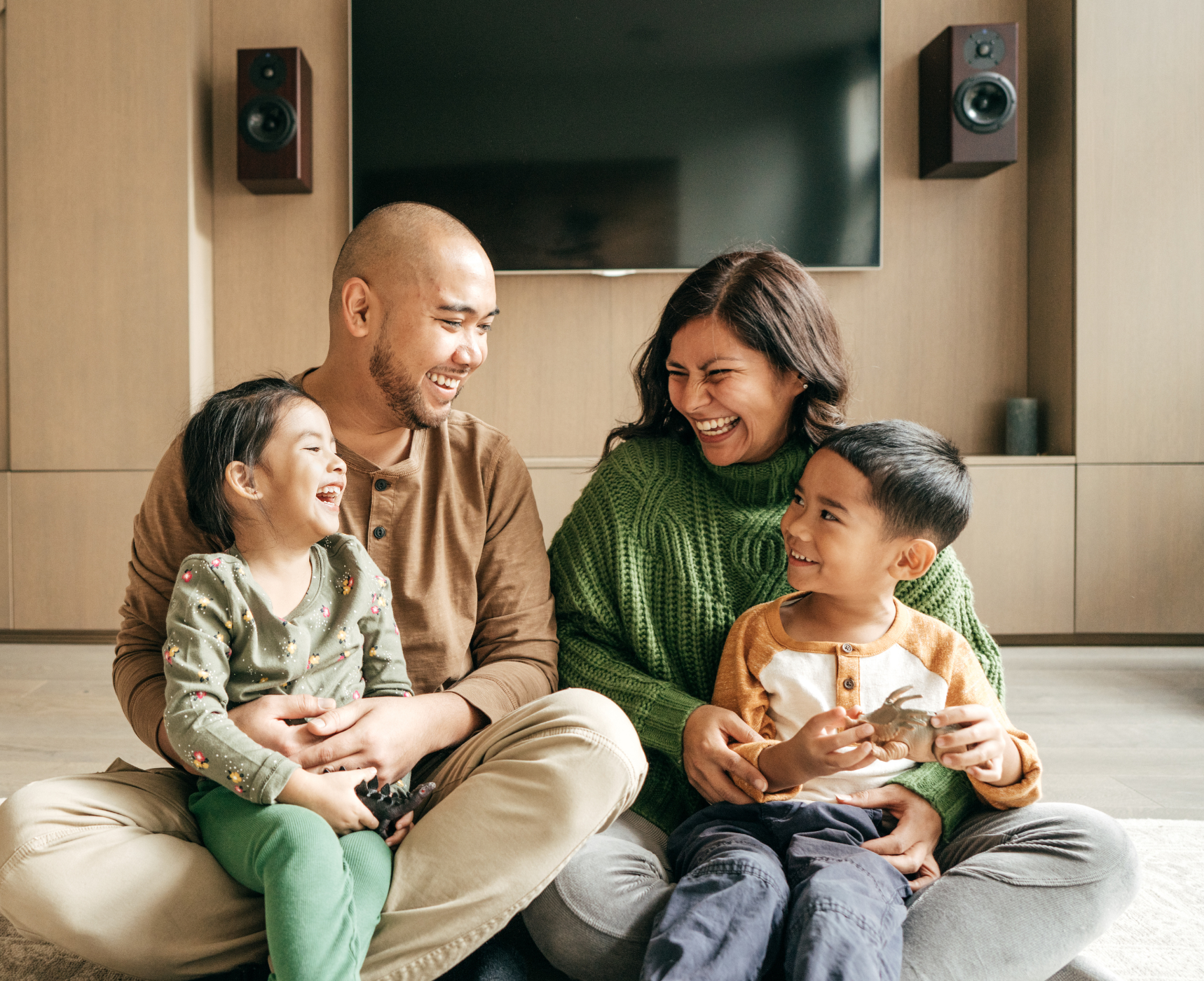 family smiling together