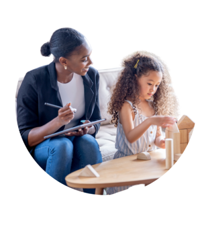 therapist helping client